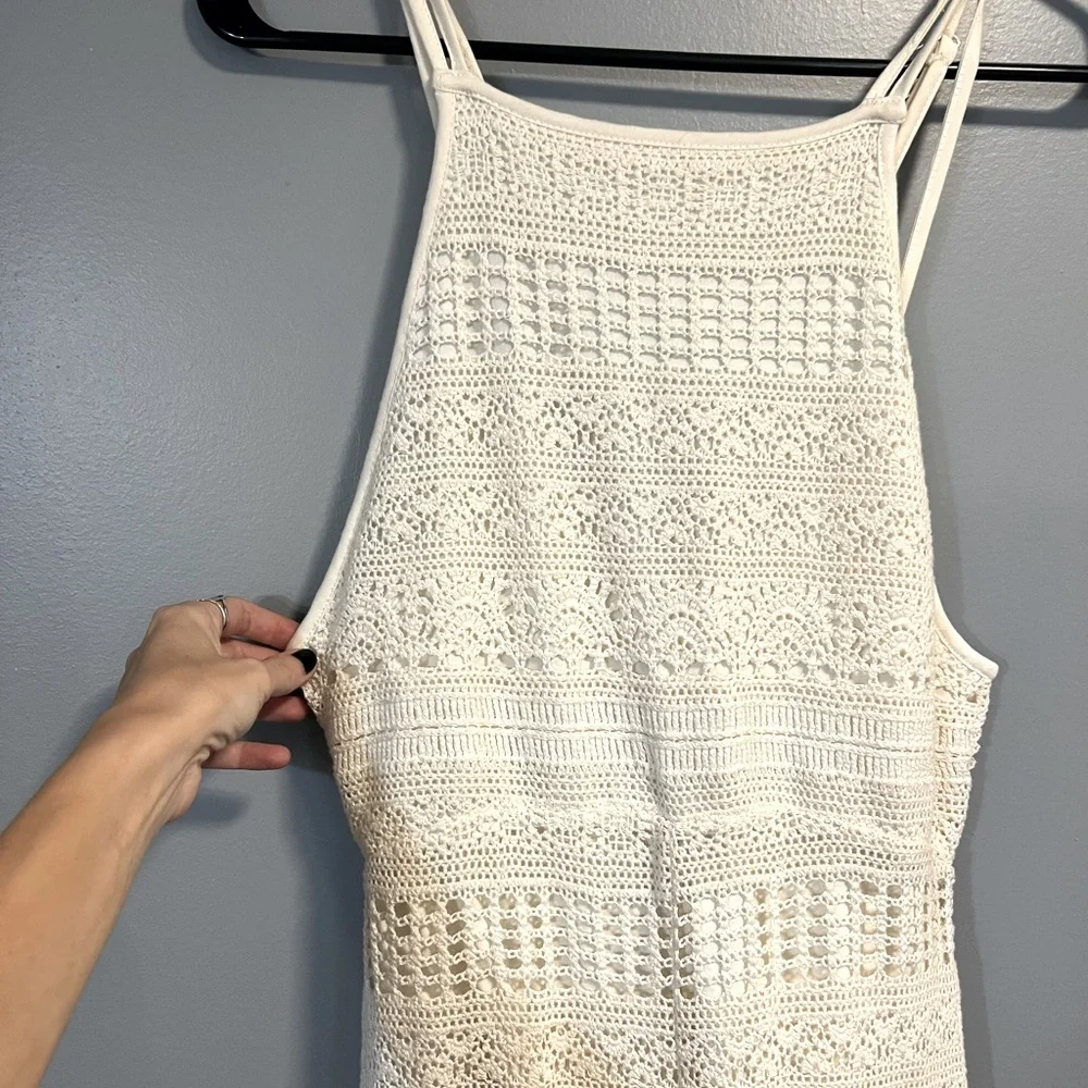 NWOT FREE PEOPLE CROCHET FLARE JUMPSUIT - Picture 7 of 9